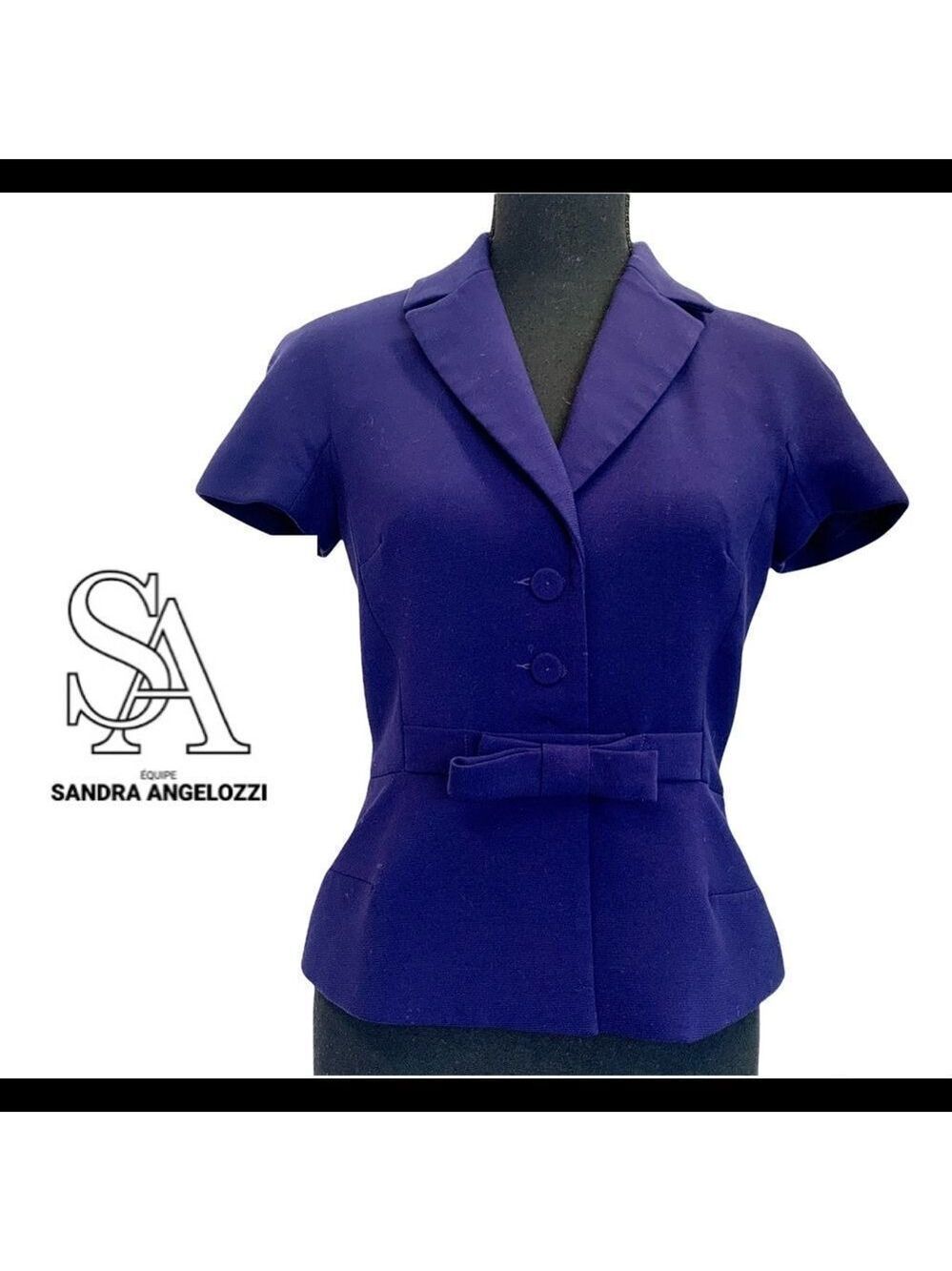 SANDRA Angelozzi purple short sleeve tailored blazer size 32
